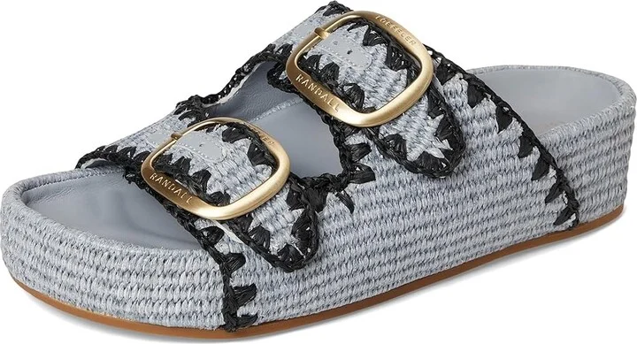 Loeffler Randall Theo Two Band Sandals Women's Wedge Shoes Light Blue/Black : 9 B - Medium, Synthetic - Image 5