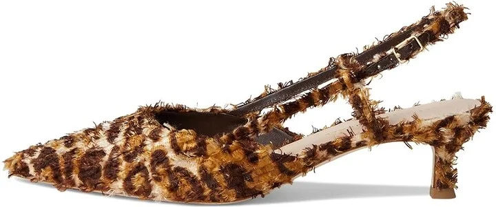 Loeffler Randall Tyson Smocked Sling Back Kitten Heel Women's Shoes Leopard : 9.5 B - Medium, Synthetic - Image 6