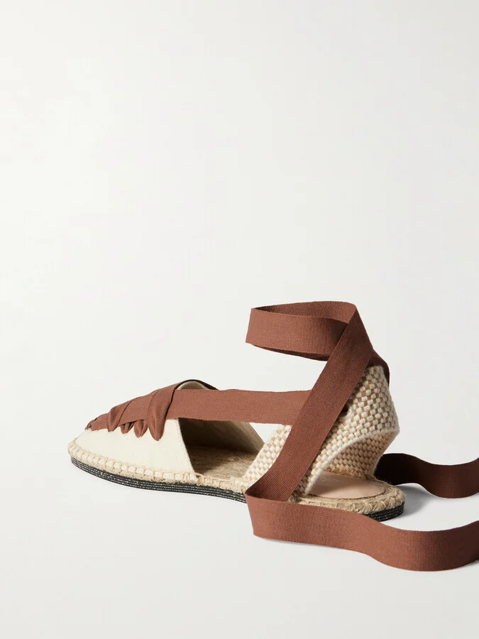 Loeffler Randall - Wilson Lace-up Canvas Espadrilles - Brown - Image 3