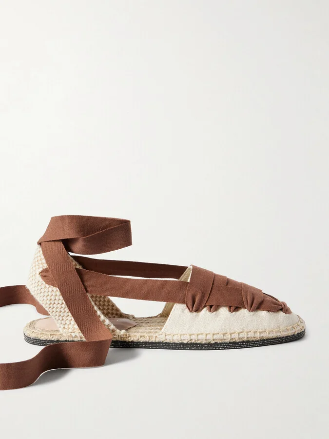 Loeffler Randall - Wilson Lace-up Canvas Espadrilles - Brown