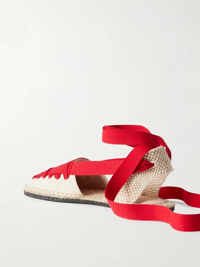 Loeffler Randall - Wilson Lace-up Canvas Espadrilles - Red - Image 3
