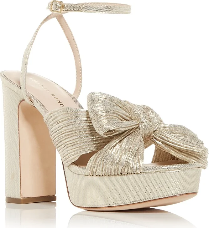 Loeffler Randall Women's Natalia Pleated Platform High Heel Sandals