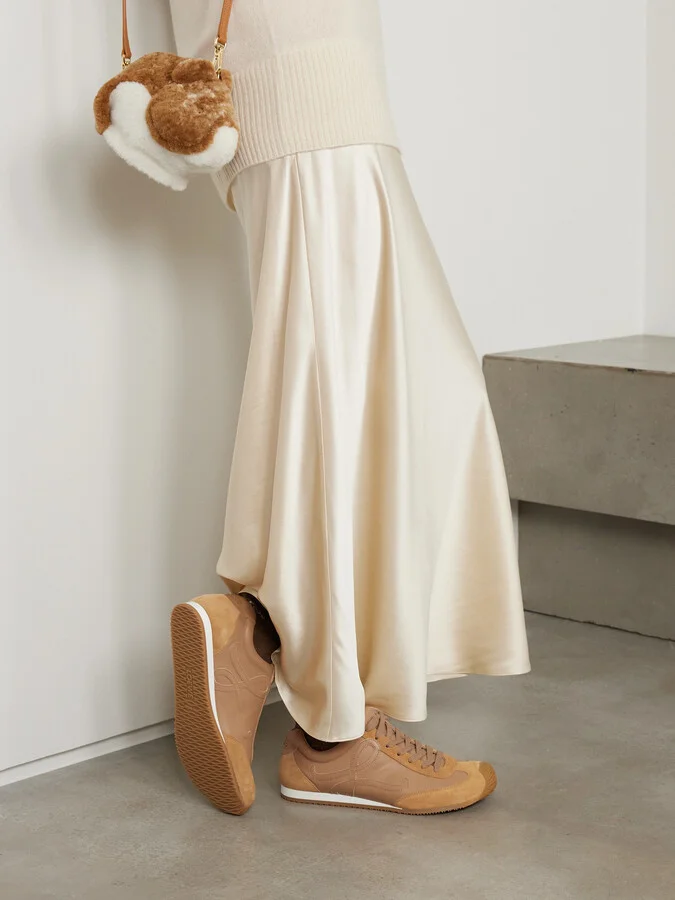 LOEWE - Ballet Runner 2.0 Logo-appliquéd Leather And Suede Sneakers - Neutrals - Image 2