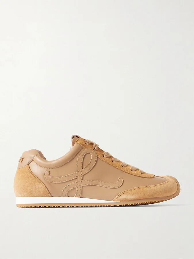 LOEWE - Ballet Runner 2.0 Logo-appliquéd Leather And Suede Sneakers - Neutrals