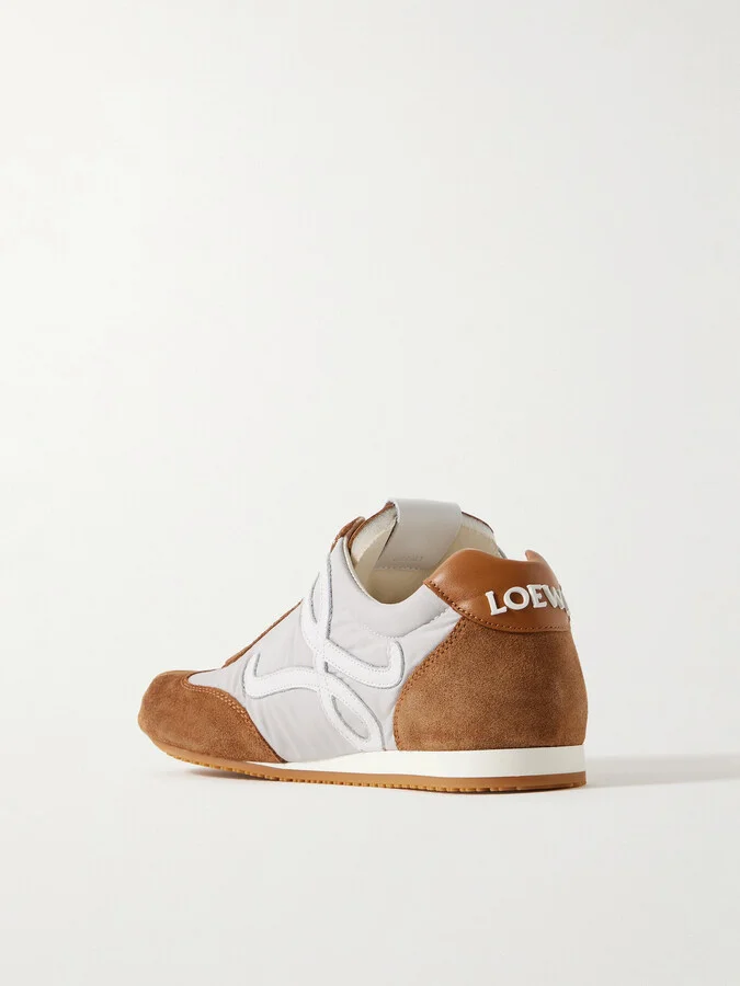 LOEWE - Ballet Runner 2.0 Logo-appliquéd Shell, Suede And Leather Sneakers - Brown - Image 3