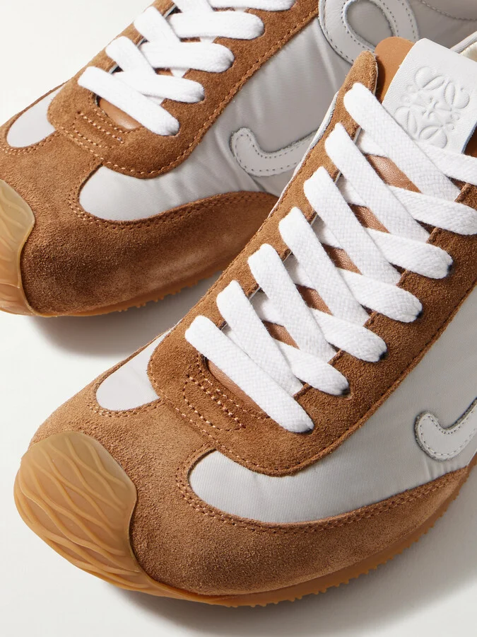 LOEWE - Ballet Runner 2.0 Logo-appliquéd Shell, Suede And Leather Sneakers - Brown - Image 4