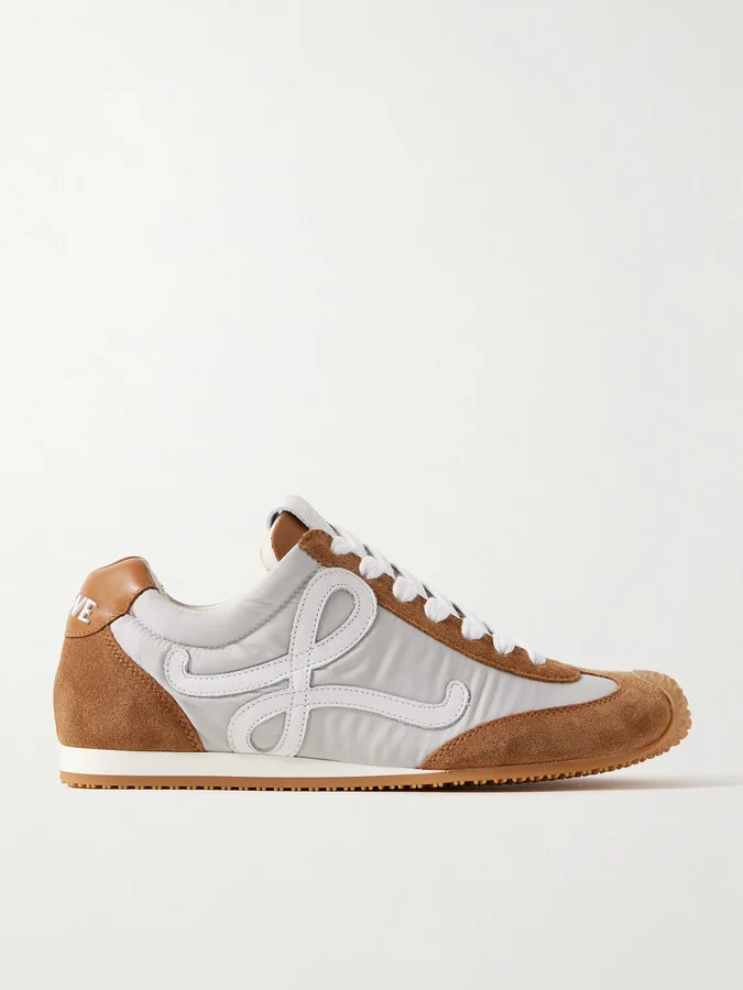 LOEWE - Ballet Runner 2.0 Logo-appliquéd Shell, Suede And Leather Sneakers - Brown