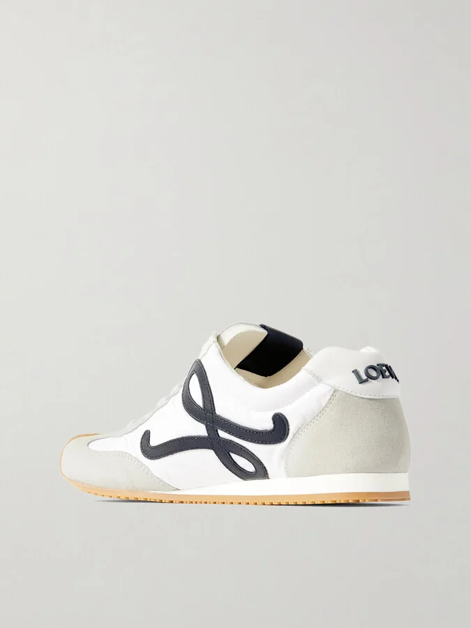 LOEWE - Ballet Runner 2.0 Logo-appliquéd Shell, Suede And Leather Sneakers - White - Image 3