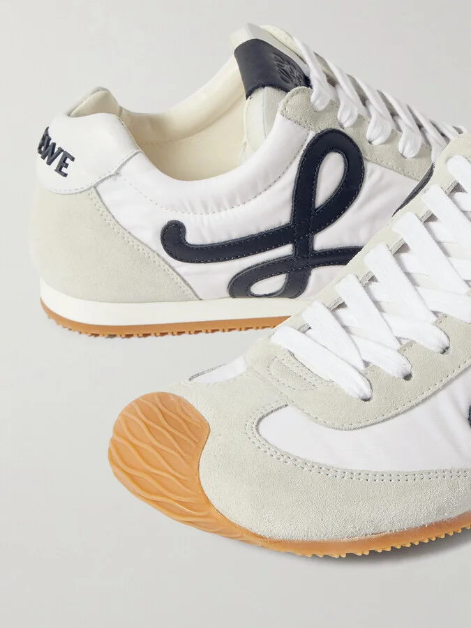 LOEWE - Ballet Runner 2.0 Logo-appliquéd Shell, Suede And Leather Sneakers - White - Image 4