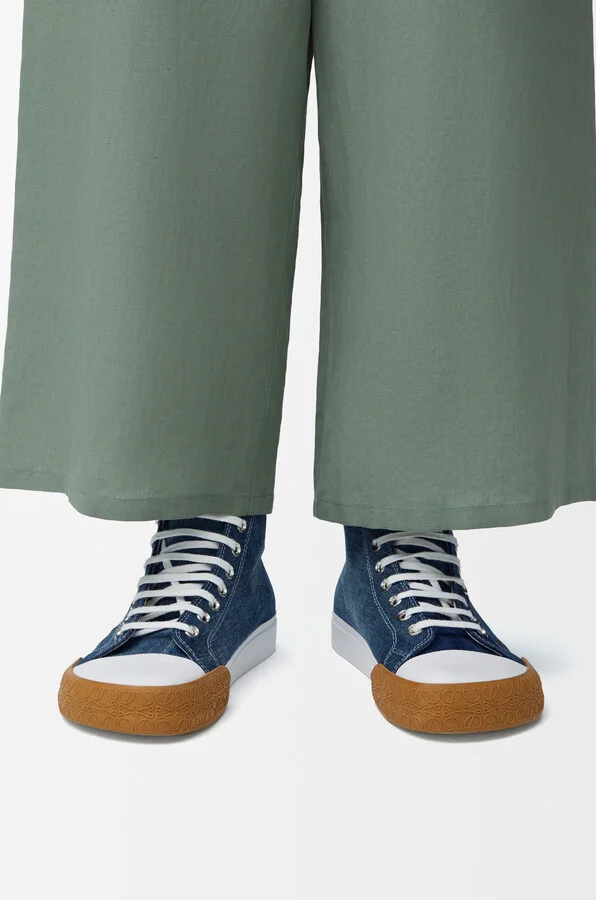 LOEWE - Bloc High-top Sneaker In Denim Size: 40 For Man - Image 2