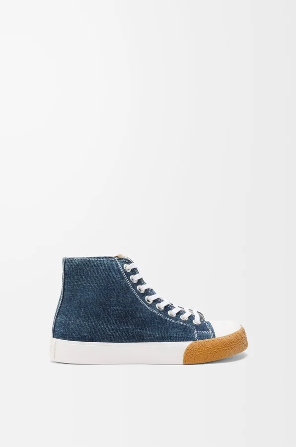 LOEWE - Bloc High-top Sneaker In Denim Size: 40 For Man
