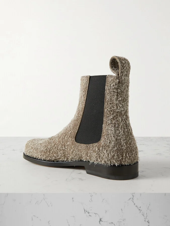 LOEWE - Brushed Suede Chelsea Boots - Green - Image 3