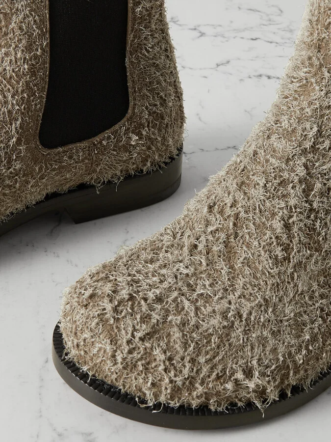 LOEWE - Brushed Suede Chelsea Boots - Green - Image 4
