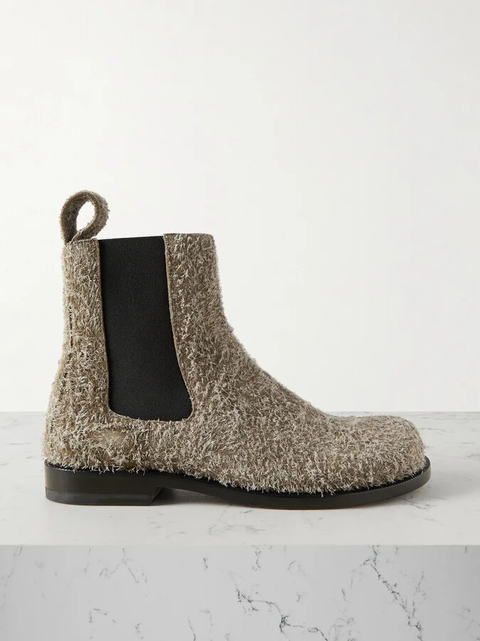 LOEWE - Brushed Suede Chelsea Boots - Green