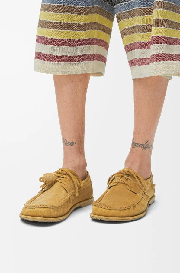 LOEWE - Campo Boat Shoe In leather skin Suede Size: 41 For Man - Image 2