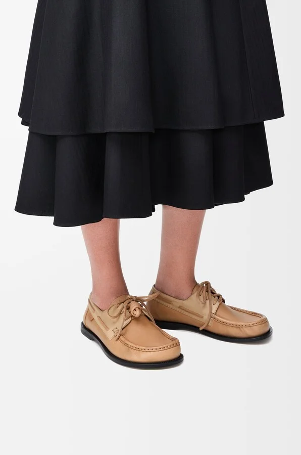 LOEWE - Campo Boat Shoe In Soft leather skin Size: 36 For Woman - Image 3