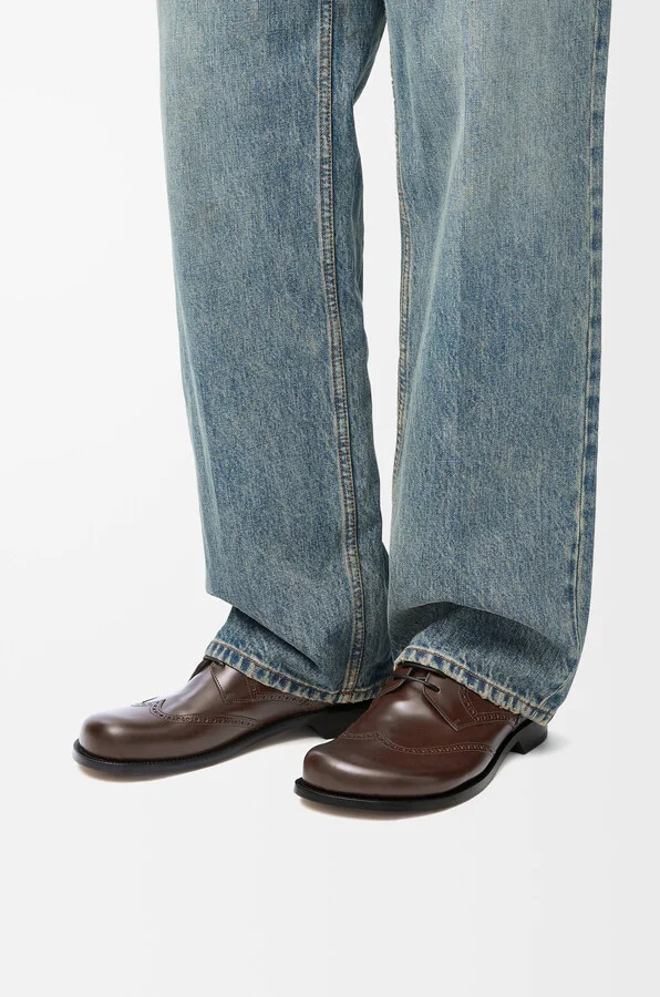 LOEWE - Campo Brogue Derby In Brushed leather skin Size: 40 For Man - Image 2