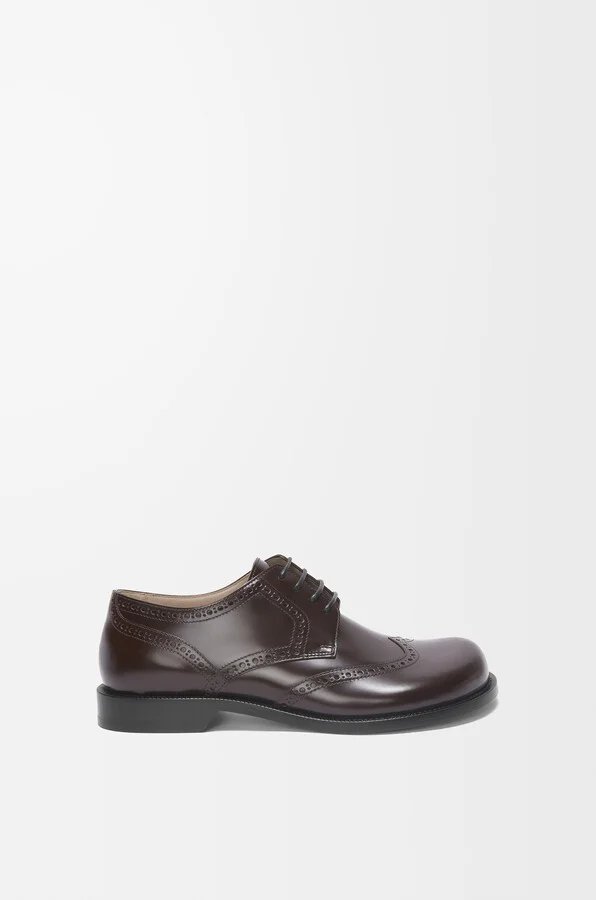 LOEWE - Campo Brogue Derby In Brushed leather skin Size: 40 For Man