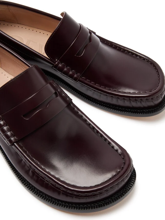 Loewe Campo Glossed Leather Loafers - Image 3