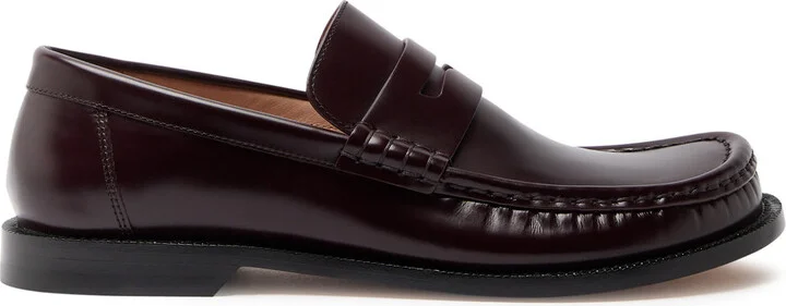 Loewe Campo Glossed Leather Loafers