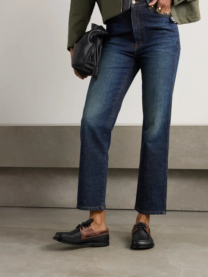 LOEWE - Campo Knotted Two-tone Leather Loafers - Black - Image 2