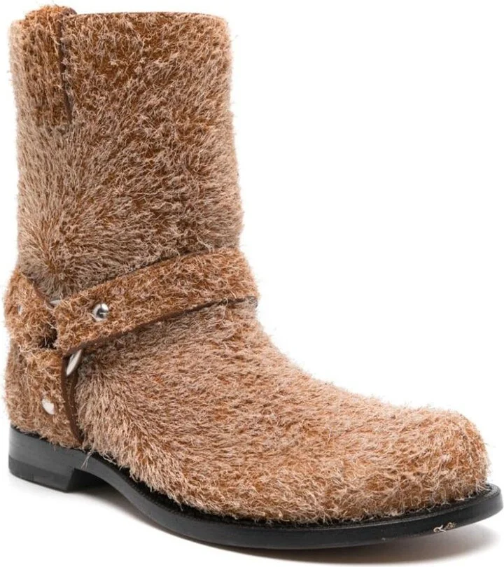 Loewe Campo Leather Biker Boots - Image 4