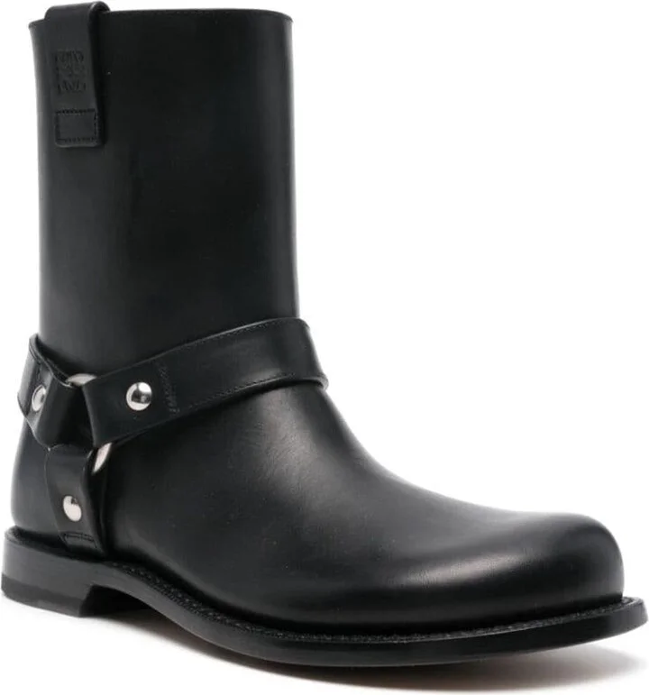 Loewe Campo Leather Biker Boots - Image 3