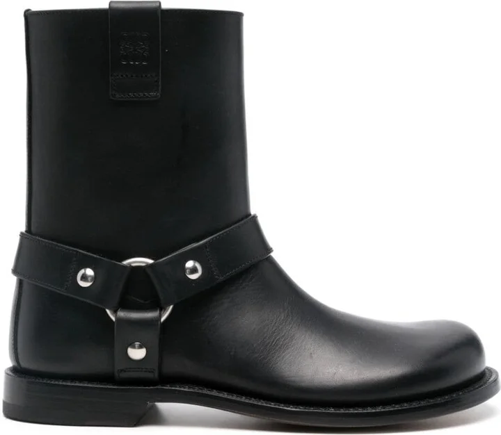 Loewe Campo Leather Biker Boots