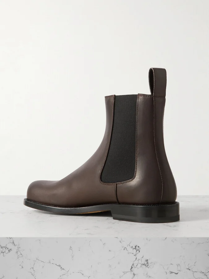 LOEWE - Campo Leather Chelsea Boots - Brown - Image 3