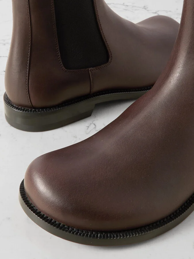 LOEWE - Campo Leather Chelsea Boots - Brown - Image 4