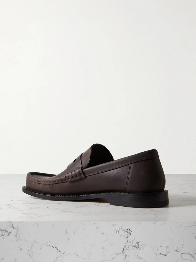 LOEWE - Campo Leather Loafers - Brown - Image 3