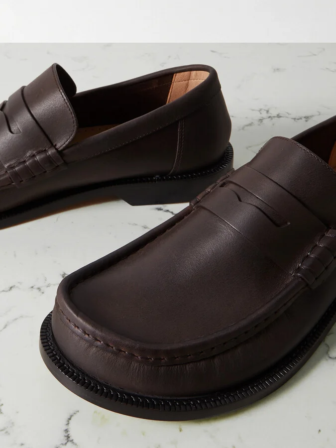 LOEWE - Campo Leather Loafers - Brown - Image 4