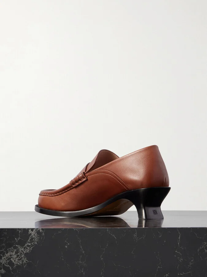 LOEWE - Campo Leather Pumps - Red - Image 3