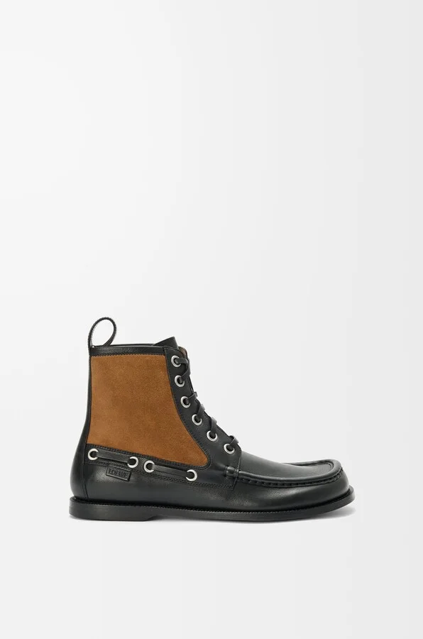 LOEWE - Campo Loafer Bootie In leather skin And Suede leather skin Size: 40 For Man