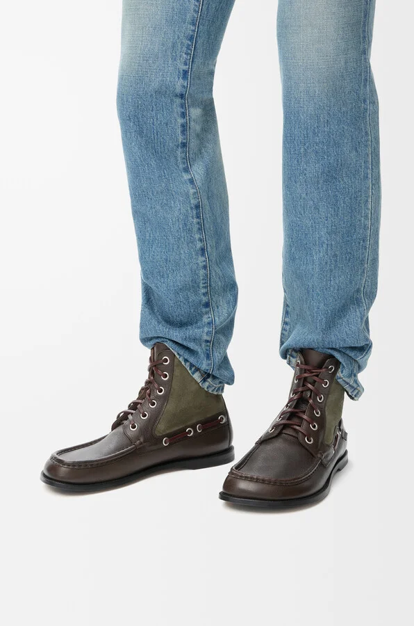 LOEWE - Campo Loafer Bootie In leather skin And Suede leather skin Size: 41 For Man - Image 2