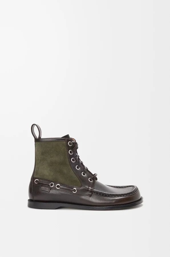 LOEWE - Campo Loafer Bootie In leather skin And Suede leather skin Size: 41 For Man