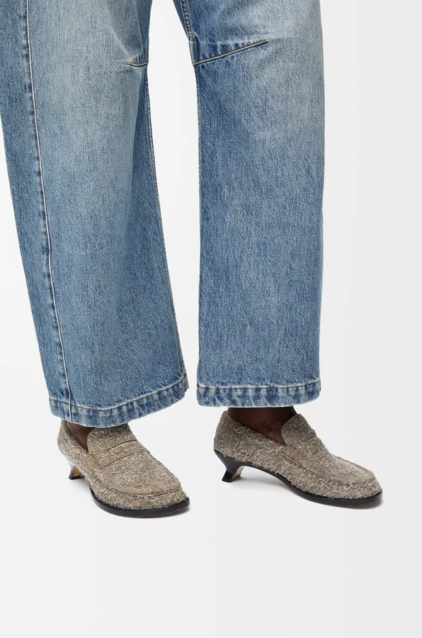 LOEWE - Campo Loafer In Brushed Suede Size: 35 For Woman - Image 2