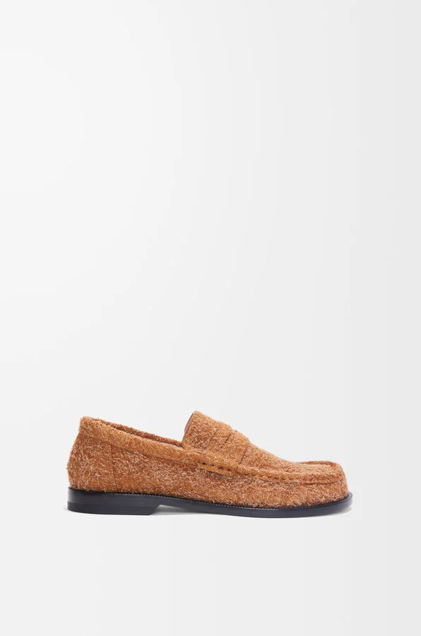 LOEWE - Campo Loafer In Brushed Suede Size: 35 For Woman