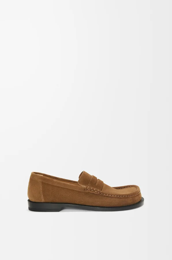 LOEWE - Campo Loafer In Suede leather skin Size: 41 For Man