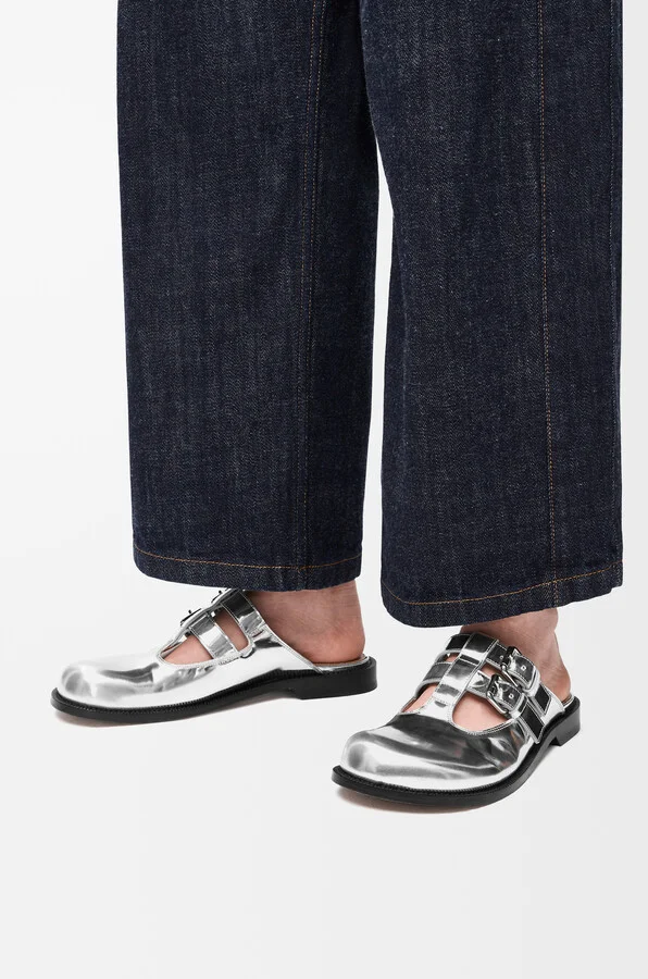 LOEWE - Campo Mary Jane Mule In Metallic leather skin Size: 37 For Woman - Image 2