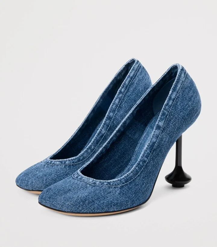 Loewe Denim Toy Pumps 90 - Image 3