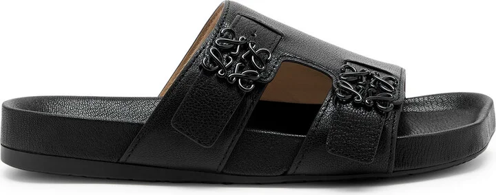 Loewe Ease Anagram Leather Sliders