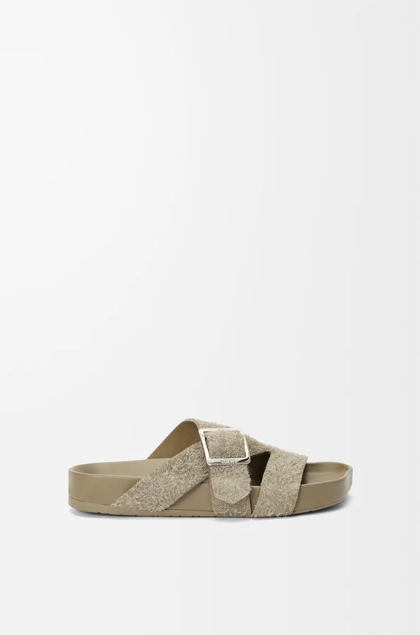 LOEWE - Ease Buckle Slide In Brushed Suede Size: 40 For Man