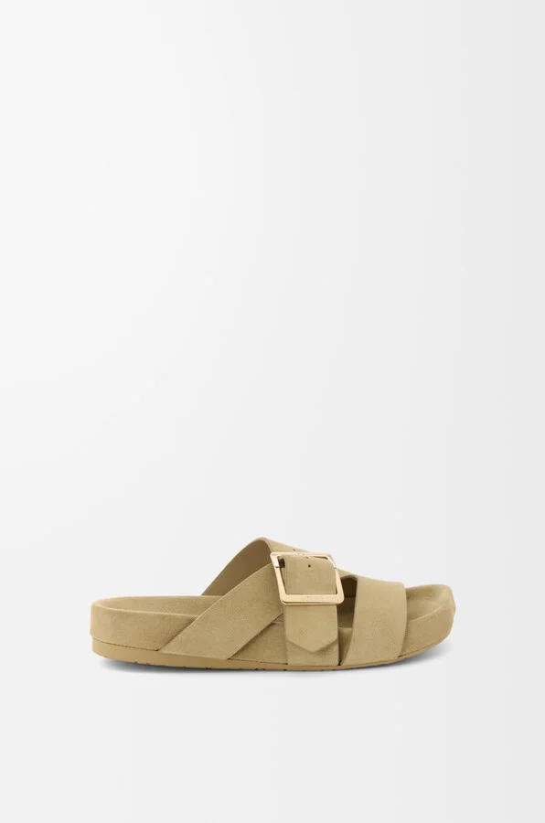 LOEWE - Ease Buckle Slide In Suede Size: 35 For Woman