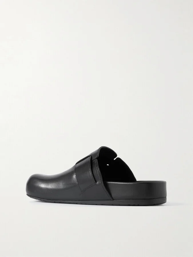 LOEWE - Ease Buckled Leather Mules - Black - Image 3