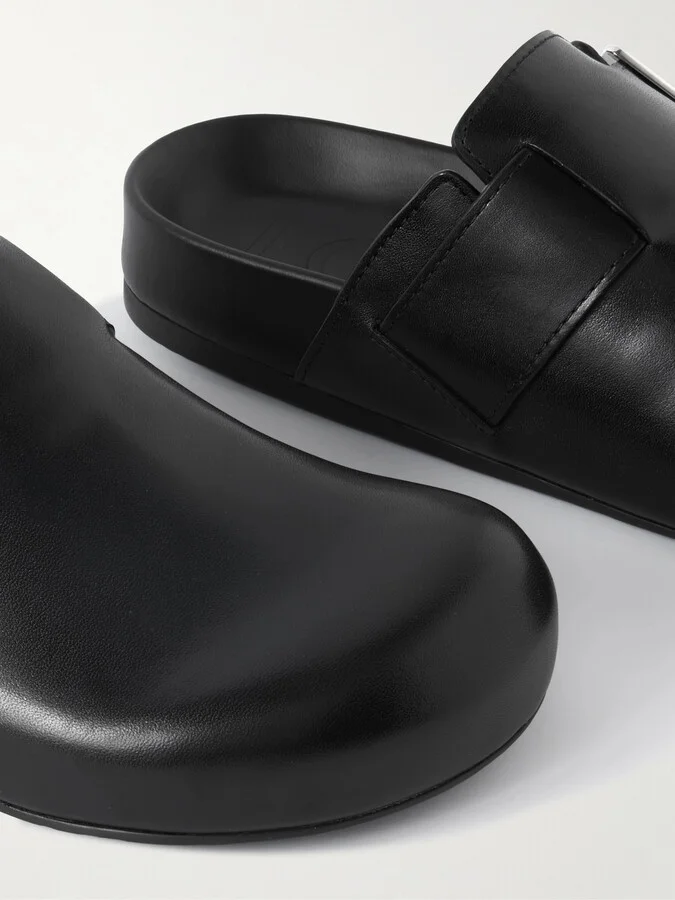 LOEWE - Ease Buckled Leather Mules - Black - Image 4