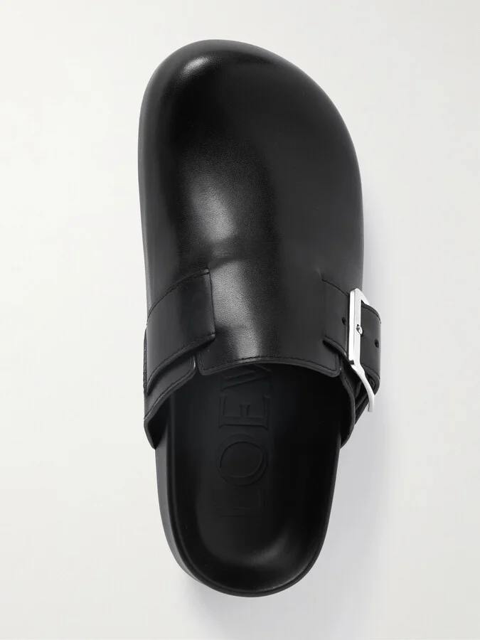 LOEWE - Ease Buckled Leather Mules - Black - Image 5