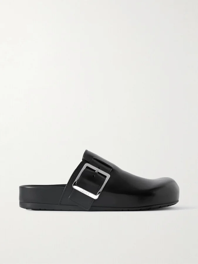 LOEWE - Ease Buckled Leather Mules - Black