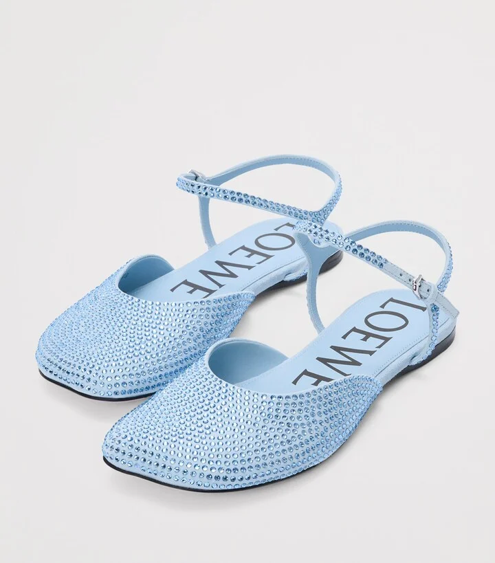 Loewe Embellished Ankle-Strap Ballet Flats - Image 3