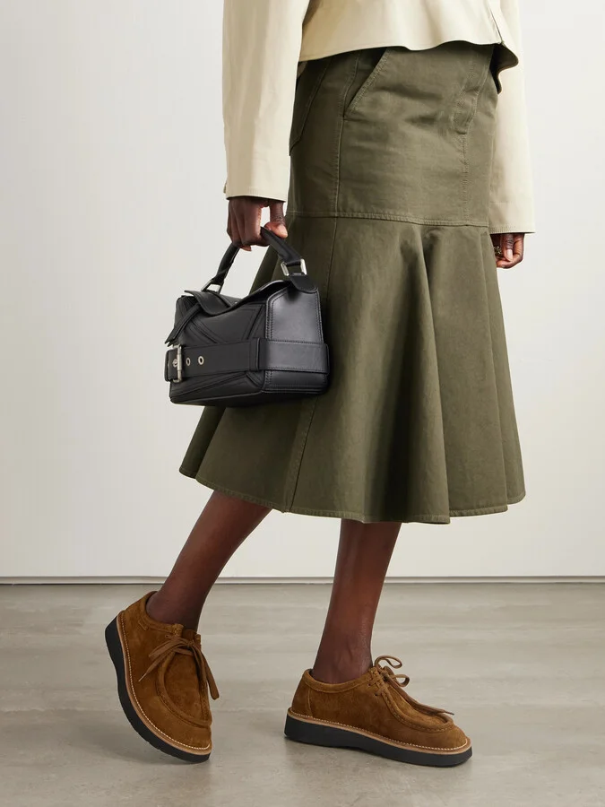 LOEWE - Faro Brushed-suede Loafers - Brown - Image 2